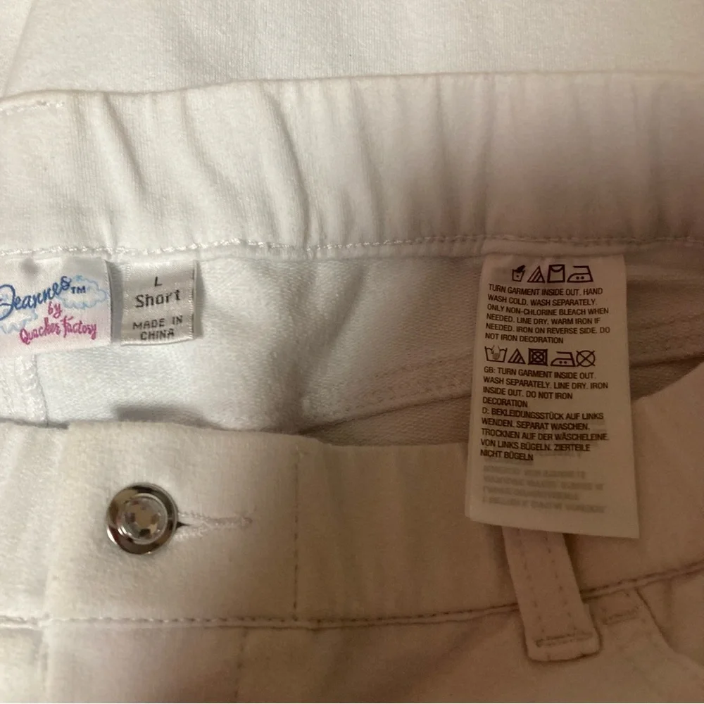 Quacker Factory DreamJeannes White Pull-On Pants | NWT | Size L
